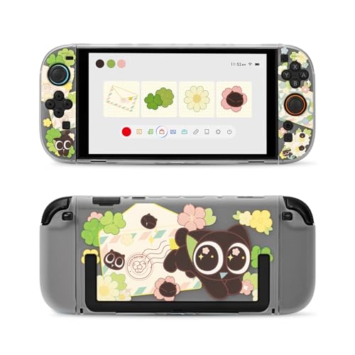 GeekShare Slim Protective Case Compatible with Switch 2 (2025), Anti-Scratche and Shock-Absorption Dockable Hard Shell for Switch 2 Game Console - Spring Letter - color: The Hei-Spring Letter