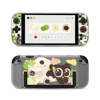 GeekShare Slim Protective Case Compatible with Switch 2 (2025), Anti-Scratche and Shock-Absorption Dockable Hard Shell for Switch 2 Game Console - Spring Letter - color: The Hei-Spring Letter