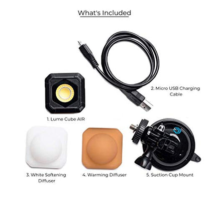Lume Cube AIR Video Conference Lighting Kit - for Video Conference, Streaming, and Remote Working Magnetic LED Bundle with Suction Cup Mount
