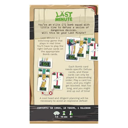 Last Minute Card Game | Real-Time Bomb Defusing Solo or Cooperative Strategy Game, Fast-Paced Fun for Kids & Adults, Ages 10+, 1-4 Players, 10 Mins