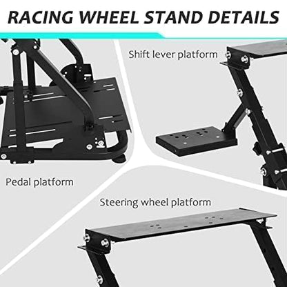 Gazzyt G29 Racing Steering Wheel Stand with Double Reinforced Arm Fit for Logitech G920 G923,for Thrustmaster T300 T300RS Foldable Ajustable Gaming Frame Without Wheel Pedal and Shifter