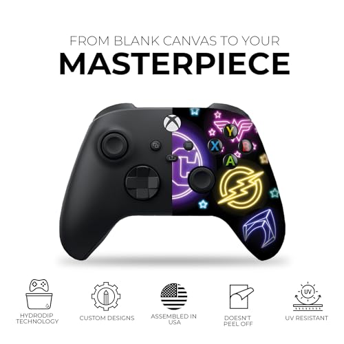 DreamController DC Comiic NEON Custom X-box Controller Wireless compatible with X-box One/Series X/S Proudly Customized in USA I Permanent HYDRODIP Print(NOT JUST A SKIN)(MODDED) - color: Dc Comiic Neon, size: Modded - Front & Back Print