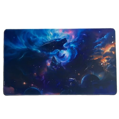 Foxtrot Designs TCG Playmat, Cosmic Dragon in Space. 24in x 14in, Premium Stitched Edges, Non-Slip Base for MTG and Other Trading Card Games. MTG Playmat. (Cosmic Hunger) - color: Cosmic Hunger