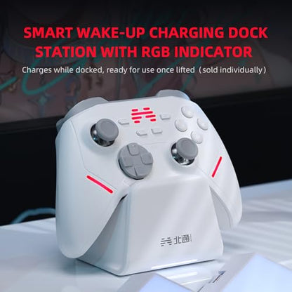 BEITONG KP20 Wireless Controller, TMR Joystick, Hall Trigger, White | TMR Joysticks, Hall Triggers,1000Hz Polling Rate, Mechanical Buttons, Hybrid D-Pad, 6 Axis