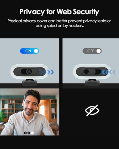 2K/60Fps Webcam, Streaming Camera with Fill RGB Lights, 1080P/60FPS Webcam, Autofocus, Dual Noise-Cancelling Microphones, Privacy Cover and Tripod for Computer, PC, Zoom - color: 2K/65°FOV