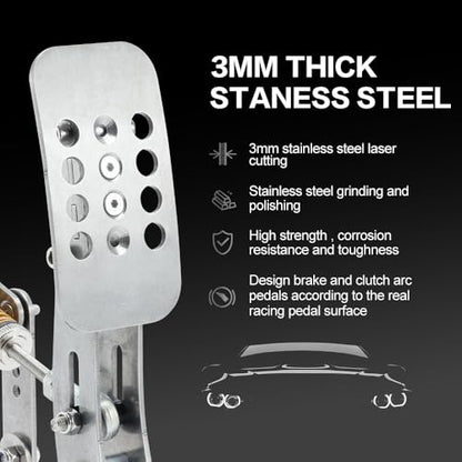 Simjack UT Pedals Sim Racing Pedals with 200KG Load Cell Brake and Hydraulic System for PC Racing Simulator Games(Ships from the United States) (UT-P3-H3-DB) - color: UT-P3-H3-DB
