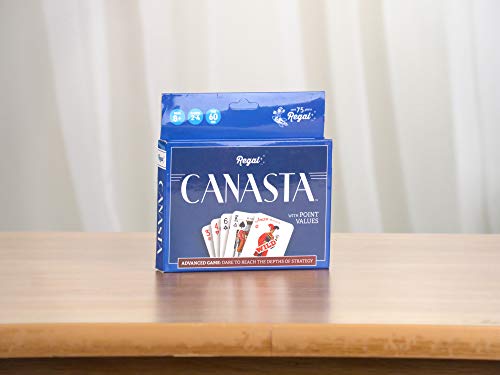 Regal Games Canasta Cards Set for Adults - Rummy Style 2-6 Player Card Games - Fun & Travel Playing Cards for Game Night (2 Decks, 54 Cards Each) - size: Canasta