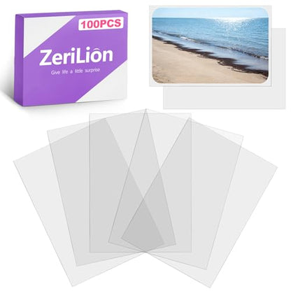 100 Pcs 59x90mm Clear Card Sleeves, Acid-Free PVC-Free Photocard Protectors for Trading Cards Collection, Standard Trading Card Album Pages Size