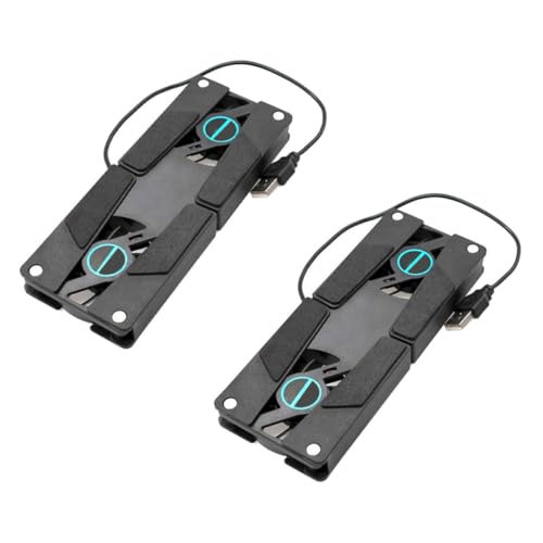 SEWACC 2PCS Dual Fan Laptop Cooling Pad with Slip Mat Low Noise USB Cooler Stand for All Laptop Ventilated Support Base for Enhanced Heat Dissipation