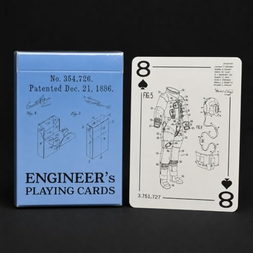 Engineering Gift for Engineers - Engineering Drawing Playing Cards - Mechanical, Electrical, Civil & Aerospace Engineer Gift - Graduation, Father's Day & College Gift for Him