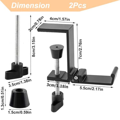 Foldable Headphone Stand Hanger Holder Under Desk Aluminum Alloy Headset Stand Fit for Gaming PC Accessories Universal Space Save Mount Clamp Hook Suitable for Xbox/PS4 Controller Office Computer Desk - color: Black