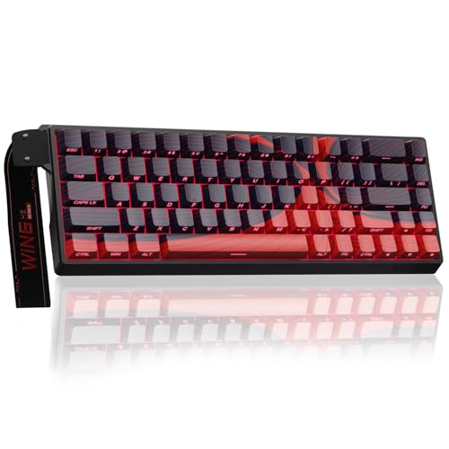 AULA WIN68 HE MAX - Hall Effect Gaming Keyboard with Magnetic Switch, Adjustable Actuation Fast Trigger Mode, 8KHz Polling Rate, RGB Backlit Wired Mechanical Gaming Keyboard 60 Percent Compact Design - color: Black&Red-Max Version