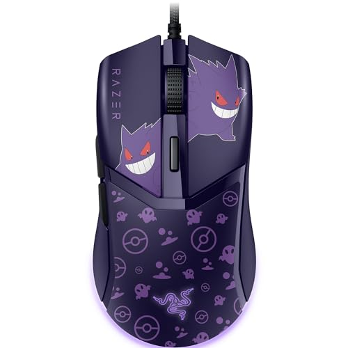 Razer Cobra Wired Gaming Mouse, 58g Lightweight, Pokemon Gengar Edition | Gen-3 Optical Switches, Chroma RGB Lighting Underglow, 8500 DPI Optical Sensor, 100% PTFE Mouse Feet, Speedflex Cable - color: Gengar Edition