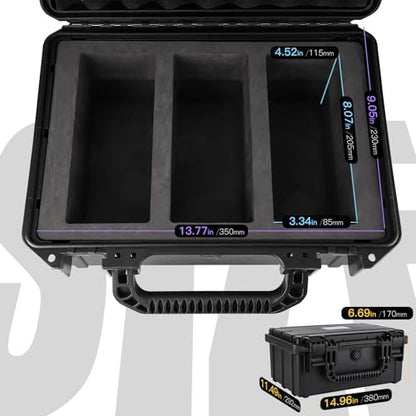 QINGUANG Graded Card Case Storage Box for PSA/CSG/CGC/BGS Collection | 3 Rows PSA Slab Case | with 6 Foam Dividers | IPX5 Waterproof | Fits for Graded Cards / One Touch / Toploaders - size: 3 Rows standard