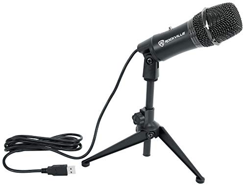 Rockville Z-Stream USB Condenser Computer Microphone for YouTube/Zoom | Podcasting/Streaming/Gaming, Includes Stand and Windscreen, Plug and Play, Mac/Windows, Omni-Directional