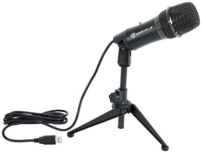 Rockville Z-Stream USB Condenser Computer Microphone for YouTube/Zoom | Podcasting/Streaming/Gaming, Includes Stand and Windscreen, Plug and Play, Mac/Windows, Omni-Directional