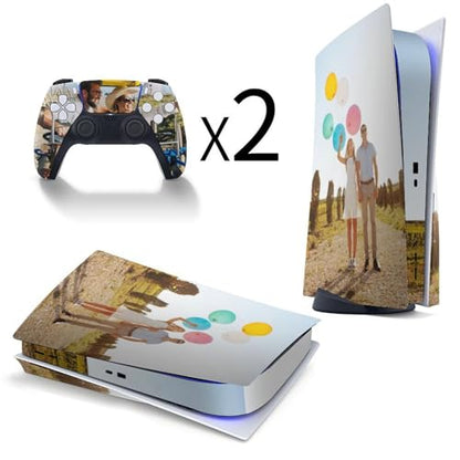 Personalized Custom Skin for PS5 Disc Edition Console Controller, Customized Vinyl Sticker Decal Cover Skin with Photos Pictures, Compatible with PlayStation 5 Disc Edition - size: Fits PS5 Disc Edition