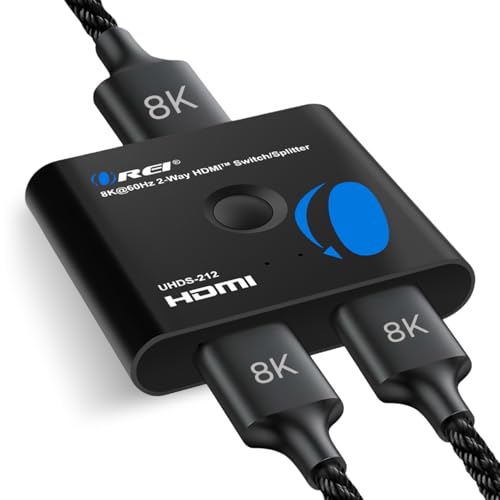 OREI 8K Bi-Directional HDMI Switch 2x1/1x2 – 8K@60Hz, 4K@60Hz, 40Gbps, HDCP 2.3, HDR10+, Dolby Vision (UHDS-212) | OREI 8K Bi-Directional HDMI Switch 2x1/1x2 – 8K@60Hz, 4K@60Hz, 40Gbps, HDCP 2.3, HDR10+, Dolby Vision