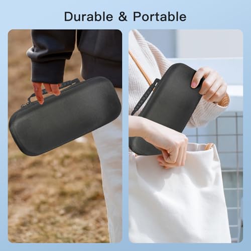 YAJOJO Carrying Case for AYANEO KONKR Pocket FIT Handheld Game Console with Lanyard & Carabiner,Hard Shell Cover with Pocket for KONKR Pocket FIT & Accessories ,Shockproof(Black)