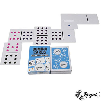 Regal Games - Double 9 Domino Playing Cards - Colored Dots Deck - Family-Friendly Domino Card Game - 2-8 Players - Ages 8+ - 55 Card Deck - 3.5” x 2.5” - color: Double 9 Dominoes