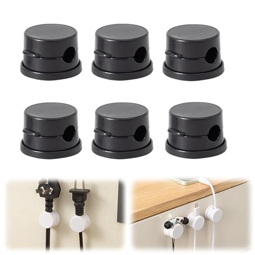 Cord Organizer Holder, Cable Management Cord Holder Organizer, Under Desk Cord Hider, for Home Office Desk Phone Car Wall Desktop Nightstand (Black-6PCS) - color: Black-6PCS