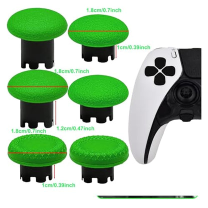 6 Pack Interchangeable Thumbstick Caps for PS5 DualSense Edge Controller Joysticks, DualSense Edge Controller Swappable Thumbsticks Replacement for PS5 Edge Controller(Green) - color: Green