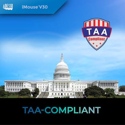 Adesso iMouse V30 Wireless Adjustable Vertical Ergonomic Mouse with Customizable Angles and DPI Switch - Advanced Optical Sensor Technology, Reduces Wrist Strain, 2.4GHz USB Receiver, TAA-Compliant
