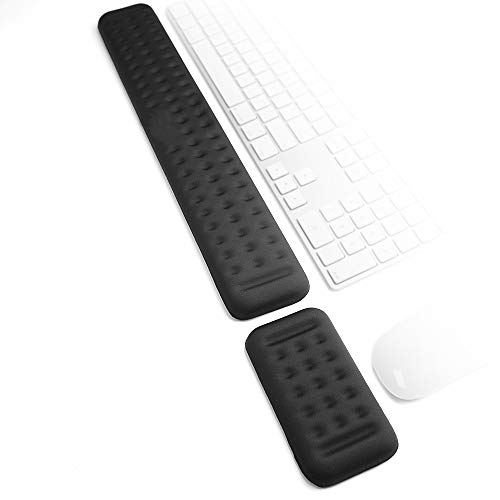 Keyboard and Mouse Wrist Rest Set Gaming Memory Foam Ergonomic Hand Palm Rest Support for Computer, PC, Laptop, Mac Typing and Wrist Pain Relief and Repair (17.3 Inch, Black)