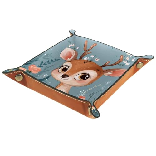 Deer Floral Dice Tray Dice Rolling Tray Folding Dice Holder for Dice Games, Like RPG, DND and Other Table Games - color: Multi 4