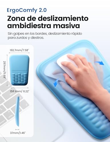 Vaydeer Ergonomic Mouse Pad with Wrist Rest – Memory Foam Mouse Pad with Wrist Support & Massage Bulge, Non-Slip PU Base, Relieves Carpal Tunnel Pain – Ideal Mouse Wrist Rest for Office & Home (Blue) - color: A4 Blue