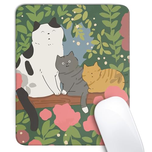 Cute Colorful Cats Square Mouse Pad,Kawaii Cat Mouse Pads for Wireless Mouse Desk Accessories,10"X8"Travel Mousepad with Non-Slip Rubber Base, Stitched Edge Mouse Pads for Desk,Computers,Laptop,Office - color: S-3