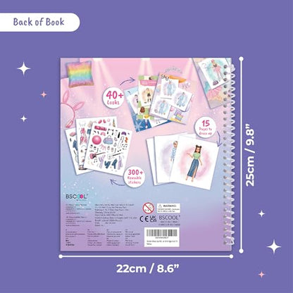 I Love Fashion Designer Kit for Girls – 45 Looks, 300+ Stickers | Reusable sticker activity book with 300+ pieces across 45 outfits. Creative gift for kids ages 5 and up - color: I Love Fashion Designer Kit