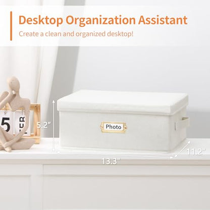 Aokeyee Photo Storage Box Holds 3400+ 4x6 Pictures | Photo Organizer Box | 8 Dividers | 24 Paperboard | with Blank Label - size: 2pc