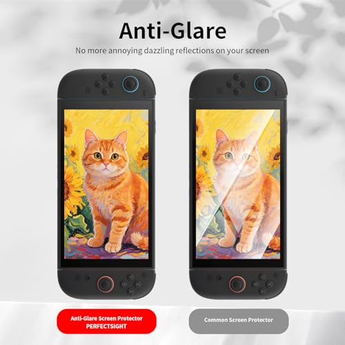 PERFECTSIGHT Anti Glare Matte Blue Light Tempered Glass Screen Protector compatible with Nintendo Switch 2 2025 Eye Protection Low Reflection Relieve Eye Fatigue 1 Pack - size: NS2 7.9 inch