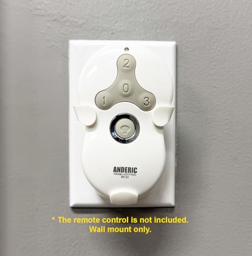 Anderic Wall Mount Bracket for Hunter 99122, 99123, RAN003, K047402 and Other Same Style Handheld Remote Control transmitters - 99122WM - White