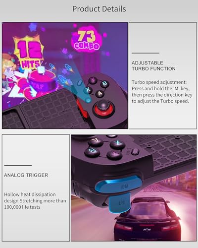 Joso Wireless Mobile Gaming Controller for iPhone/Android, Phone Controller Support Phone Case, Analog Trigger, Play Call of Duty, Genshin Impact, Minecraft, Roblox, Cloud Joystick for iOS Android