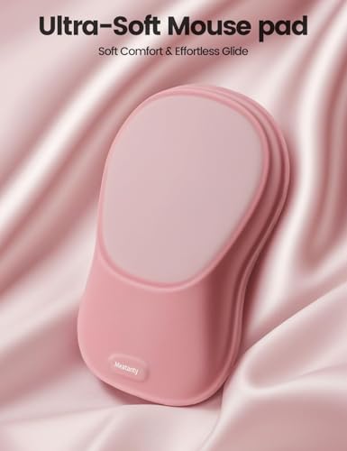meatanty Mouse Pad with Wrist Rest, Ergonomic Mouse Wrist Support, Desk Mouse Mat Computer Accessories, Comfortable Palm Hand Pain Relief, Cute Non-Slip Laptop Cushion, Office Home Gaming Women-Pink - color: Pink