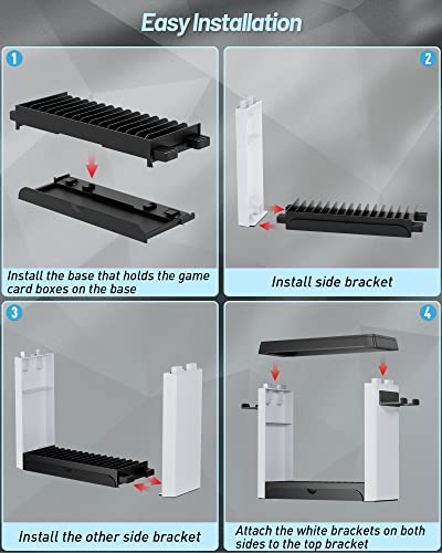 Switch Organizer with Controller Charging Station, ZAONOOL Charger Stand for Nintendo Switch/OLED Joycon and Pro Controller, Accessories Storage Tower for Console, Games and Dock