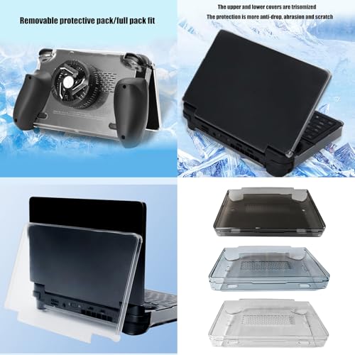 Semiconductor Cooling Fan Full Protections Protective Case with Heatsink Game Console Case Protector Protective Cover - color: Transparent blue
