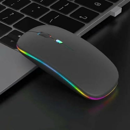 Guiheng 10 Pack Wireless Bluetooth Mouse,LED Dual Mode Rechargeable Silent Slim Laptop Mouse,Portable(BT5.2+USB Receiver) Dual Mode Computer Mice,for Laptop,Desktop Computer,Tablet,Phone,TV (Grey) - color: 10 pack grey