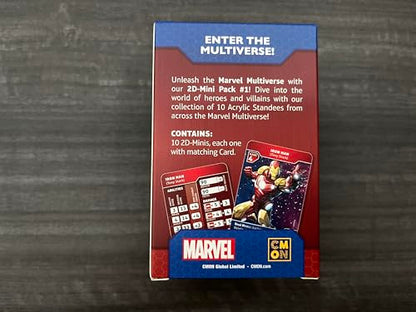 Marvel Multiverse RPG 2D Mini Pack #1 | Iconic Heroes & Villains! 10 Acrylic Standees with Bases & Collector Cards, Strategy Game, Ages 14+, 2-4 Players