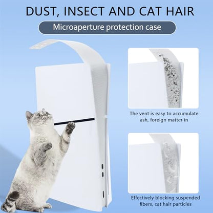 New Version 2.0 Dust Cover Net for PS5 Slim Console, PS5 Slim Heatsink Barrier Pets Hair Anti-dust Cover Dustproof for PlayStation 5 Slim (A) - color: A