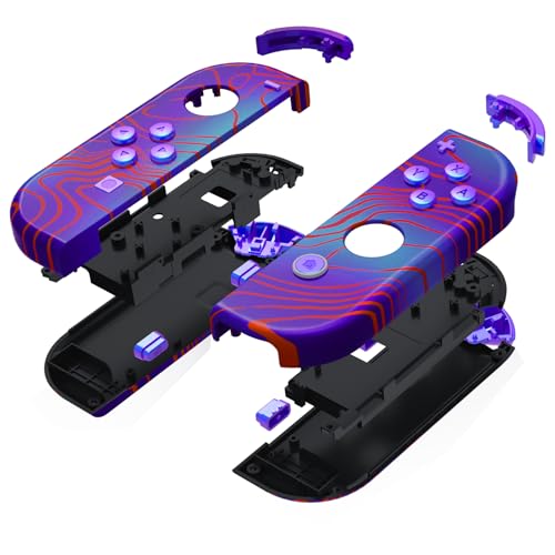 eXtremeRate DIY Replacement Shell Buttons for Nintendo Switch & Switch OLED, Damascuscamo Custom Housing Case with Full Set Button for Joycon Controller - Console Shell NOT Included - color: Damascuscamo