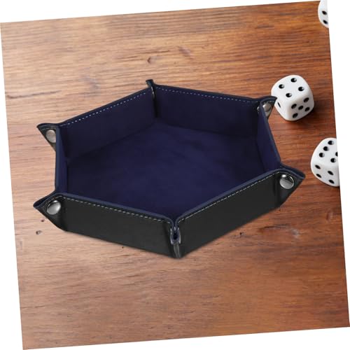 BESPORTBLE Folding Pu Dice Tray for Tabletop Games Storage Organizer Design for Dice Keys Jewelry and Items
