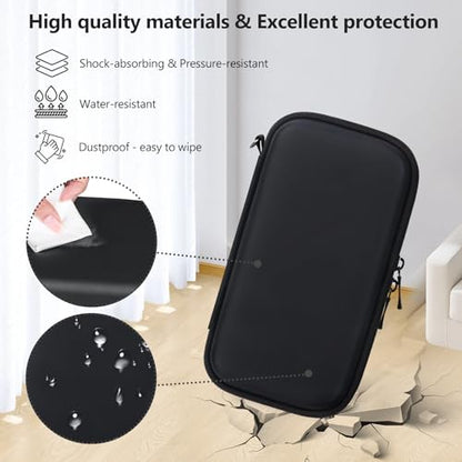 Supmay Hard Carrying Case Compatible with Nintendo DS Lite NDSL, Gameboy Advance Games Storage Holder Travel Bag with Mesh Pocket for USB Charging Cable, Stylus, Earphones, Game Cartridge, Black - color: Black+Black