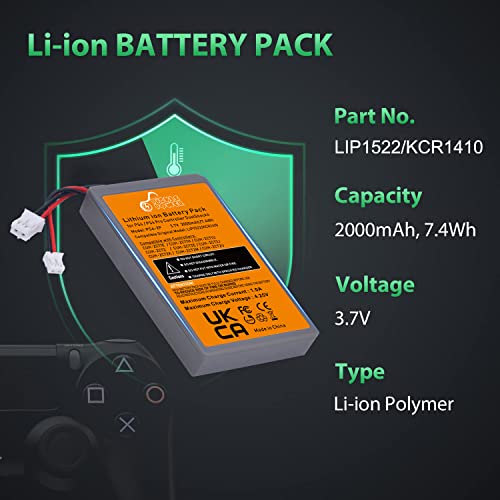 Pickle Power 2 Pack 2000mAh PS4 Controller Battery Replacement for Sony PS4/PS4 Pro/PS4 Slim PlayStation 4 Dualshock 4 Controller CUH-ZCT1E CUH-ZCT1H CUH-ZCT1U CUH-ZCT2 CUH-ZCT2U