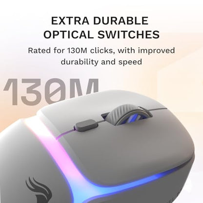GLORIOUS Gaming Model D3 Wireless Gaming Mouse - InfinitePlay Swappable Battery, 130H Battery Life, 8k Polling, 130M Optical Switches, Ultralight 69g, 30K DPI Optical Sensor, RGB - White - color: White, style: Model D3 (Ergonomic)