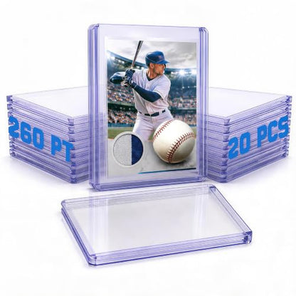 DEDC 20 Top Loader Thick Card Load Holder Storage for Trading Cards Sports Sleeves Hard Plastic 260 Point Protective Toploaders 3"x4" Rigid Memorabilia Collectibles - size: 260pt