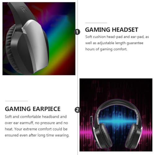 GANAZONO Professional Gaming Headset with Noise-canceling and Sound Absorption Features, Plastic Over-Ear Gaming Headphones for Computer Use, for Watching Movies and Chat
