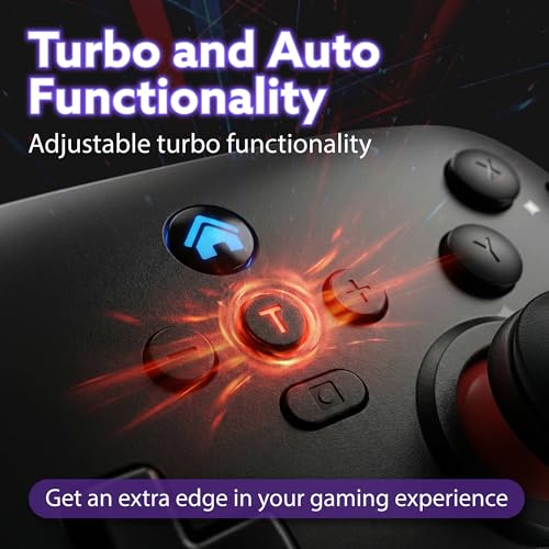 Fosmon Wireless Gaming Pro Controller For Nintendo Switch 2/1/Lite/OLED | Compatible with Switch 2 1 Lite OLED Steam Deck Android iOS Devices with Turbo, Motion Control, Vibration, Digital Triggers - color: Black